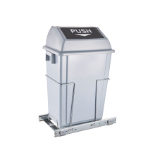 Kitchen cabinet built-in pull-out sliding plastic trash can